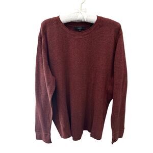 VINCE Waffle Knit Pullover Sweater Burgundy Crewneck Minimalist | XL